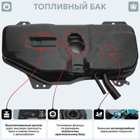 Топливный бак Fiat Siena, 1996-2012 г.в. (антикоррозия)