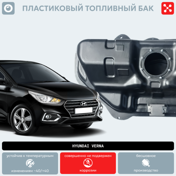 Пластиковый топливный бак Hyundai Verna (BP)