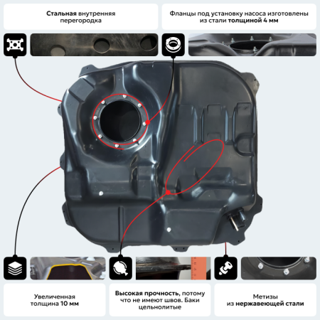 Купить Пластиковый топливный бак Hyundai Elantra, 2006-2018 г.в. (BP) -  53 л. Пластиковый топливный бак Hyundai Elantra, 2006-2018 г.в. (BP) -  53 л.